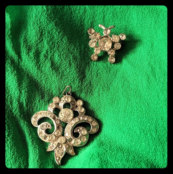 Jewelry - Vintage Rhinestone Brooch and Pendant